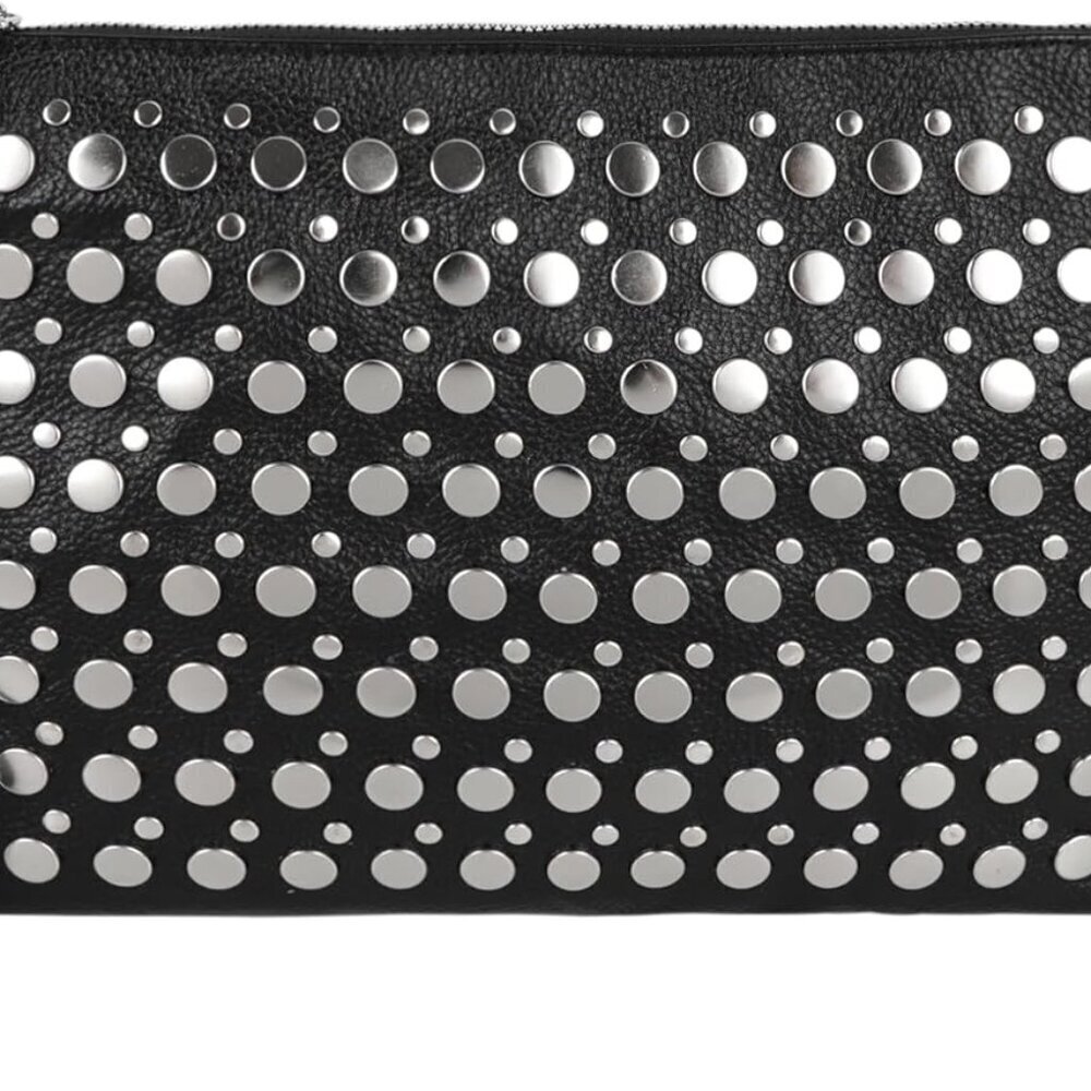 Women Denim Clutch Purse Wristlet Wallet with Rhinestones for Night Out